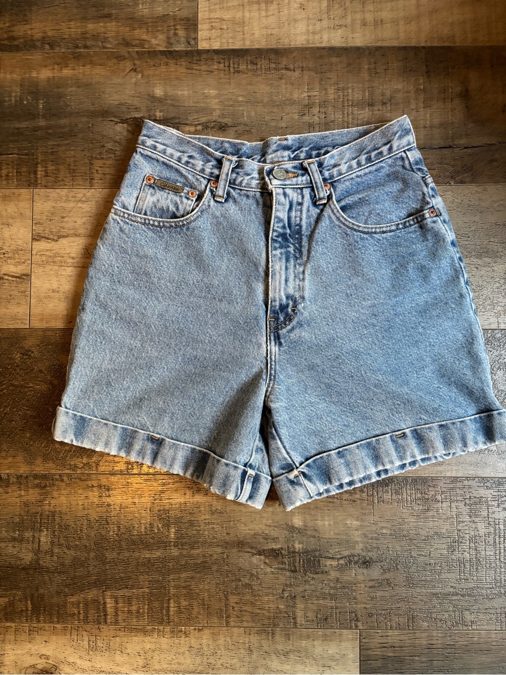 Calvin Klein Light Blue Denim High-Rise Shorts